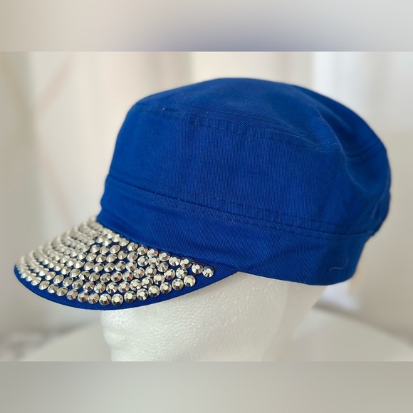 Something Special 100% Cotton Blue Hat Silver Embellishment (894) - Picture 5 of 8